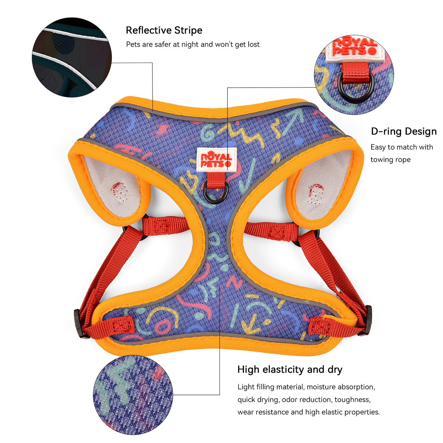 Royal Pets Mesh Printed Pet Harness