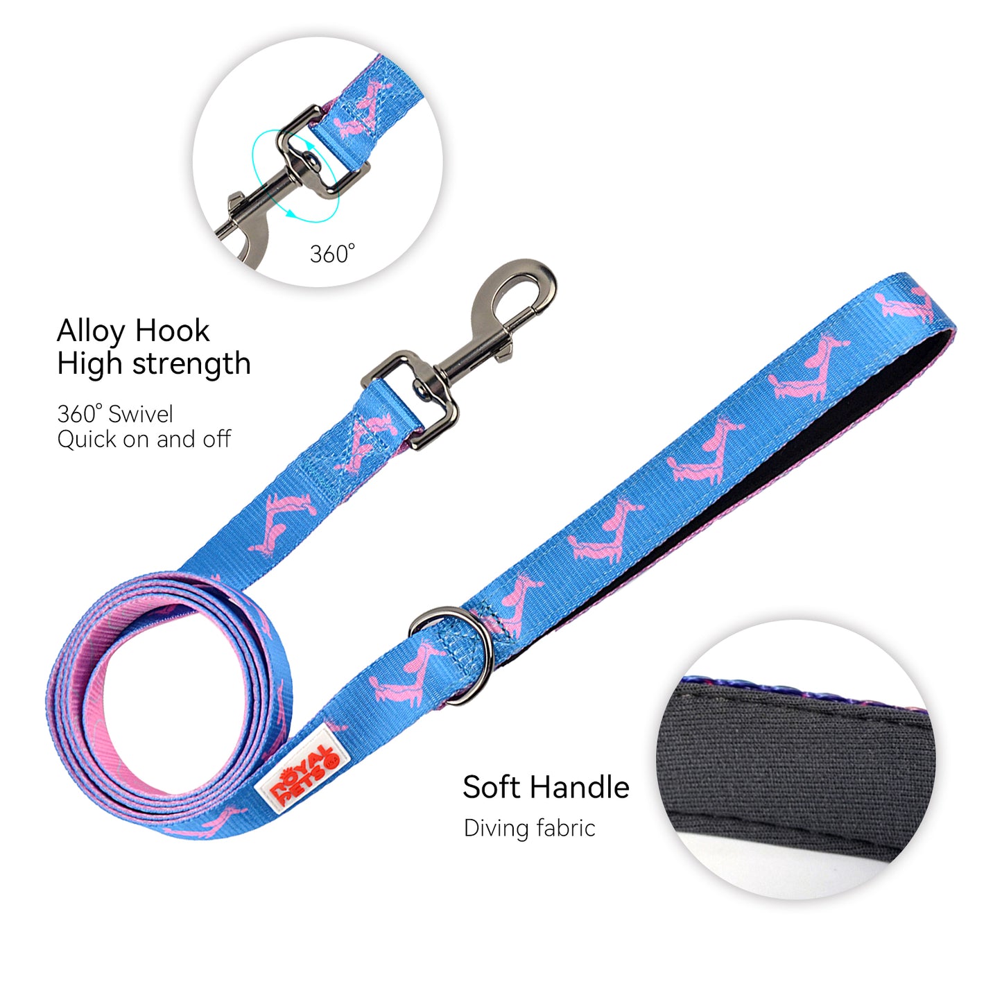 Royal Pets Pet Harness 4 Pcs Set with Leashes, Collars & Poop Bag Holder