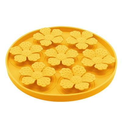 Royal Pets Silicone Pet Slow Feeding Lick Mat Round Yellow - Food Grade Safety