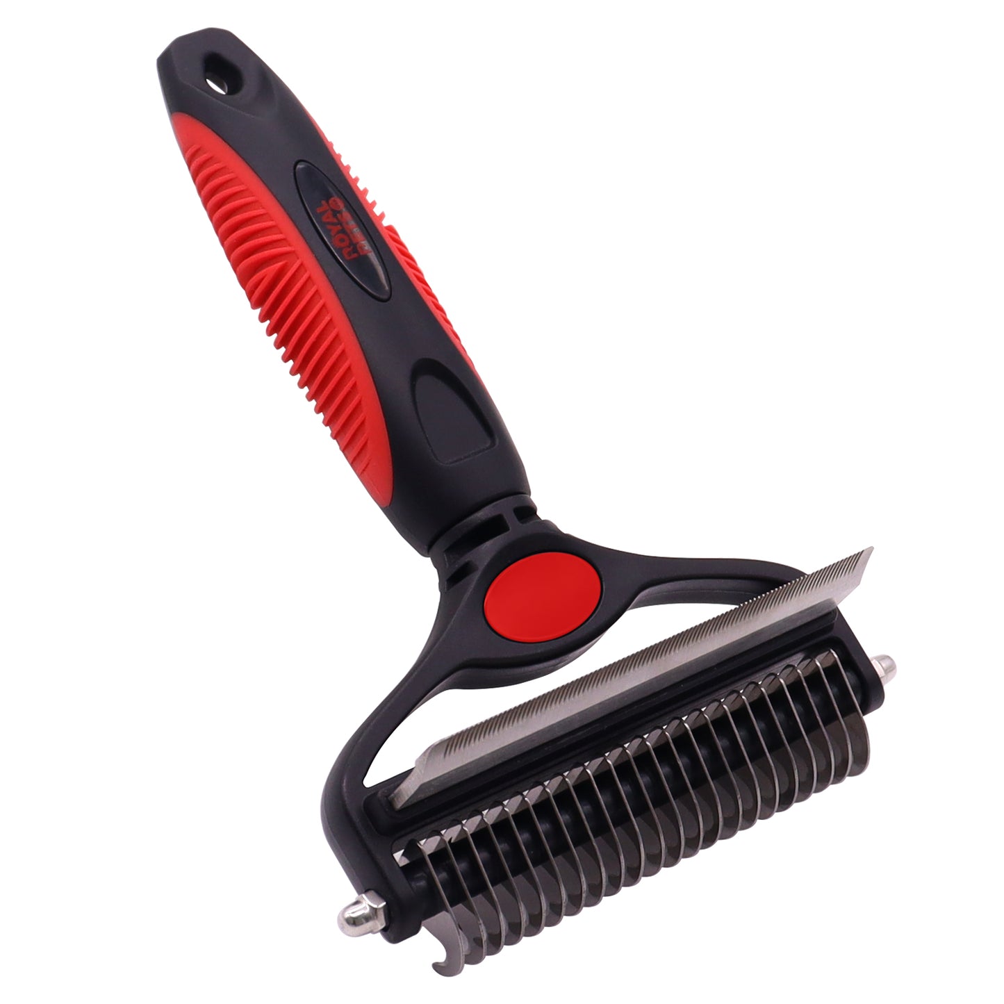 Royal Pets USA Dog Grooming Brush for Shedding 2-in1 Deshedding Tool & Undercoat Rake for Long and Short Hair Dogs with Double Coat - Dematting Comb and Pet Hair Deshedder, Life-Time Guarantee (Large)