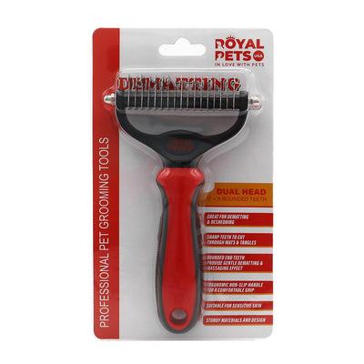 Royal Pets Peine para desenredar mascotas de acero inoxidable de doble cara