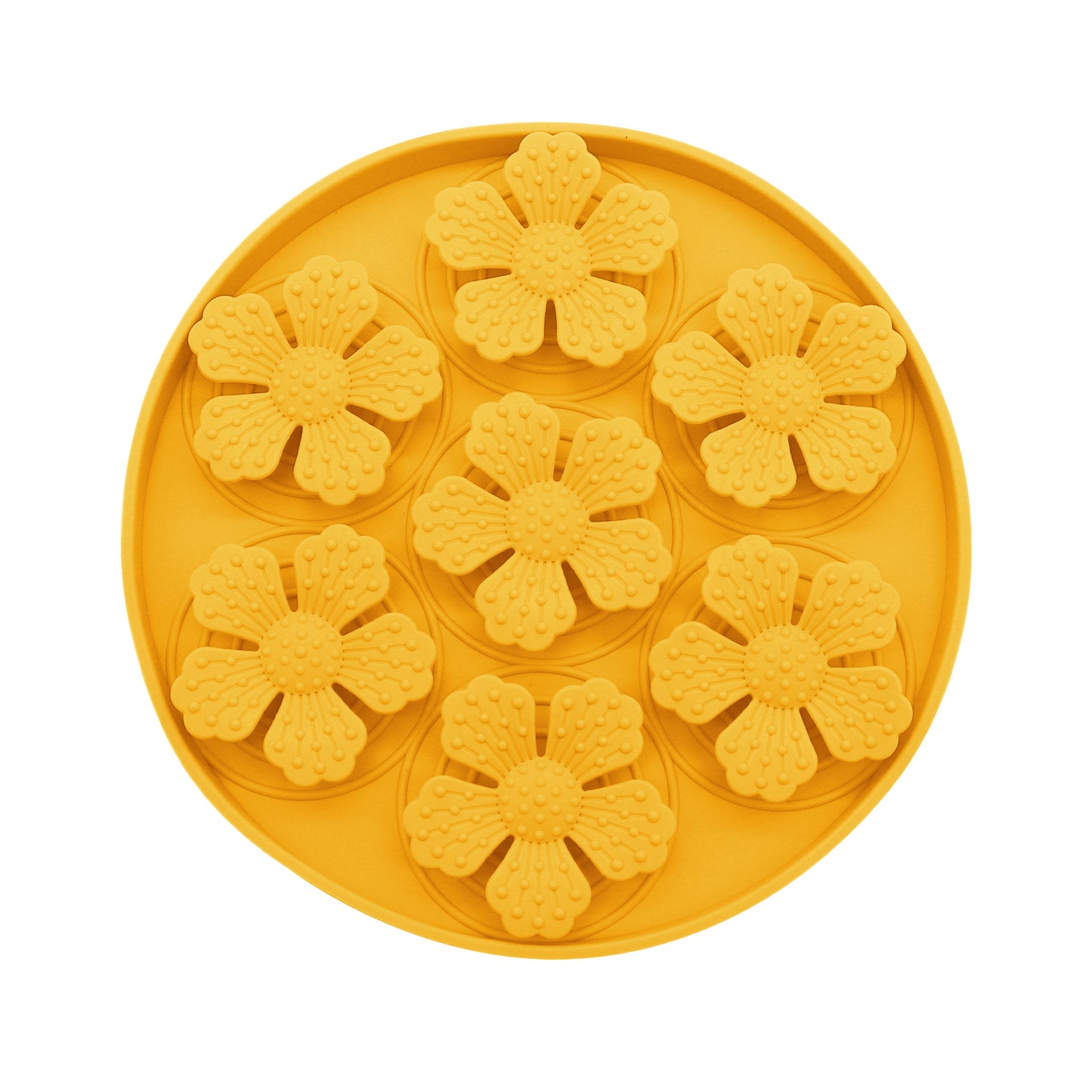 Royal Pets Silicone Pet Slow Feeding Lick Mat Round Yellow - Food Grade Safety