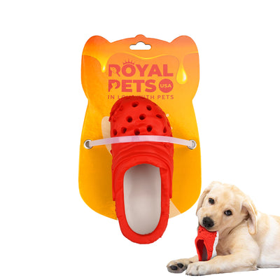 ROYAL PETS USA Indestructible, Durable & Tough Slipper Dog Chew Toy for Aggressive Chewers. Slow Treat Dispensing Interactive Toys for S, M & L Breed -*100% NATURAL RUBBER -10000 BITES TESTED - UNIQUE DESIGN FOR ORAL CARE*