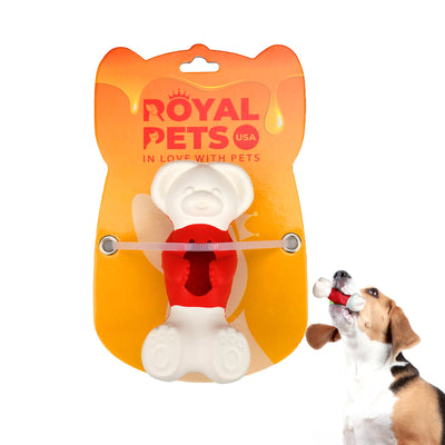 Royal Pets Bear Pet Chew Toy con agujero para aperitivos