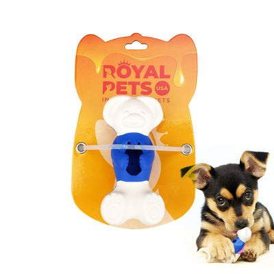 Royal Pets USA Indestructible, Durable & Tough Bear Dog Chew Toy for Aggressive Chewers. Slow Treat Dispensing Interactive Toys for Puppies to Medium, Breed- 100% NATURAL RUBBER -10000 BITES TESTED - UNIQUE DESIGN FOR ORAL CARE