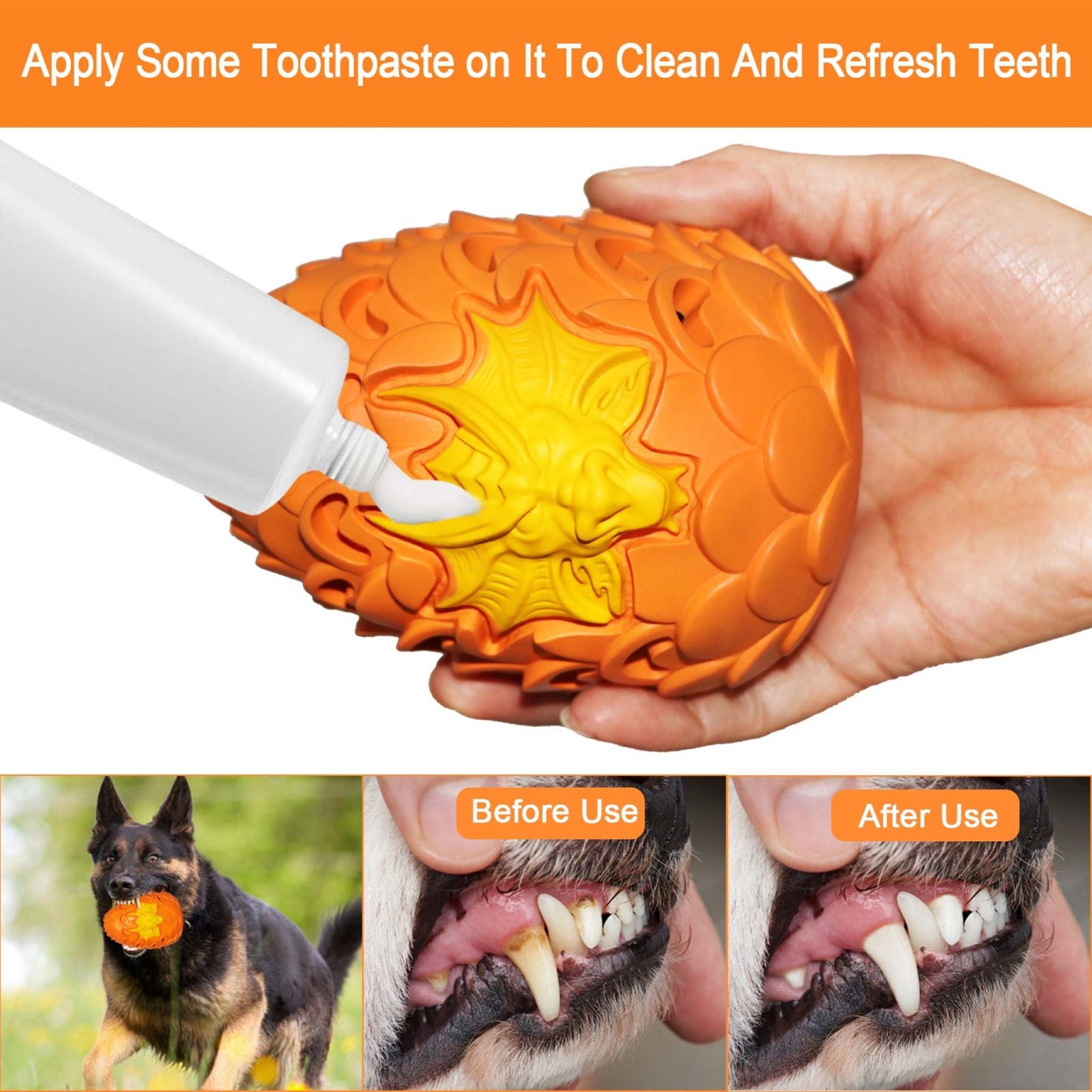 ROYAL PETS USA Indestructible, Durable & Tough Dragon Egg Dog Chew Toy for Aggressive Chewers, Slow Treat Dispensing Interactive Toys for S,M & L Breed - 100% NATURAL RUBBER -10000 BITES TESTED - UNIQUE DESIGN FOR ORAL CARE