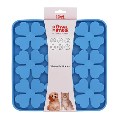 Royal Pets Silicone Pet Square Shaped Slow Feeding Lick Mat, Blue