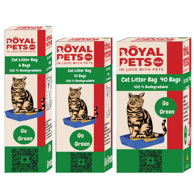 ROYAL PETS USA Cat Litter Bags: 100% Biodegradable -SAVE EARTH, Compostable, Leak-Proof & Large for Cat Waste Decomposing -No more Landfills