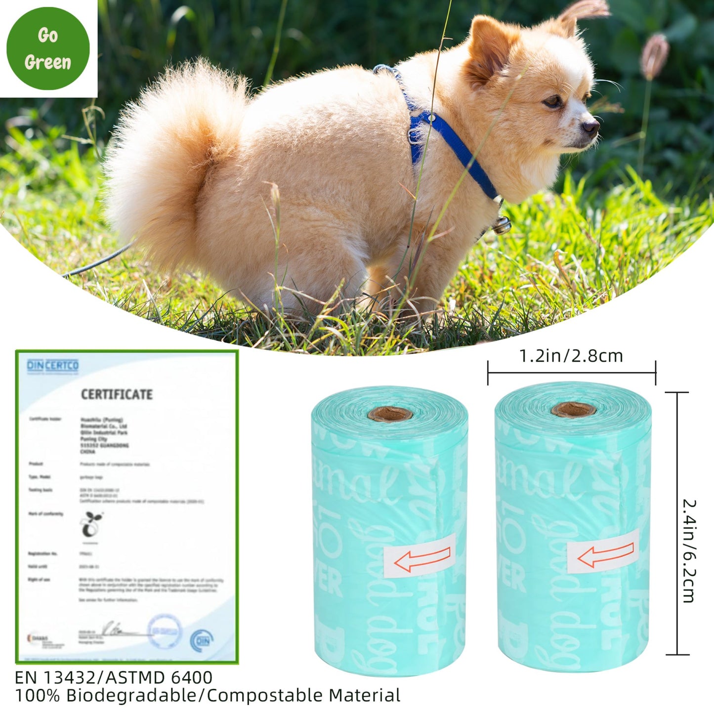 Royal Pets Bolsa para desechos de caca de perro 100% biodegradable