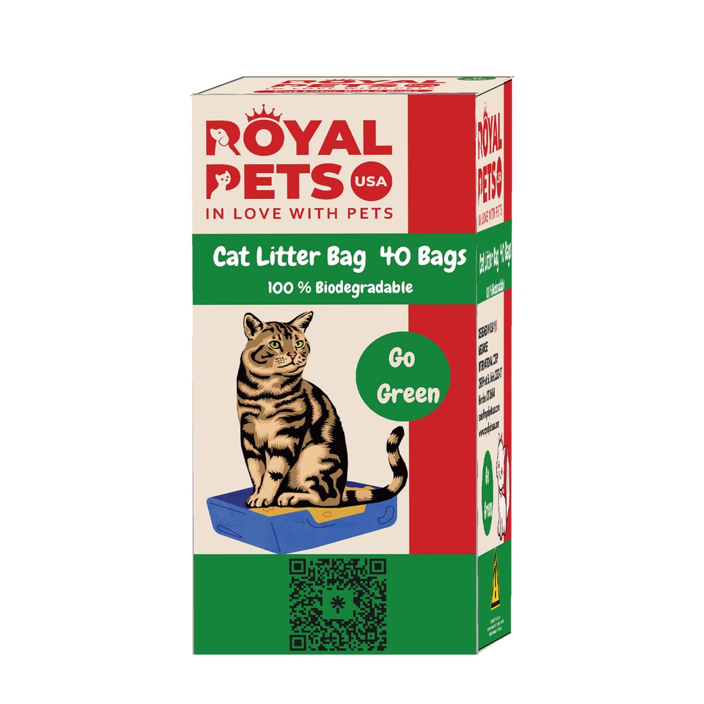 Royal Pets Bolsa de eliminación de arena para gatos 100% biodegradable a prueba de fugas